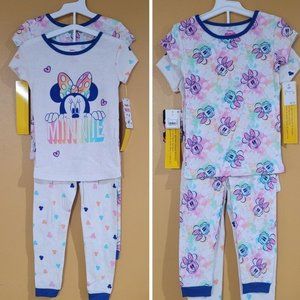 Girls Disney's Minnie Mouse 4 Piece Cotton Pajama Set 3T, 5T